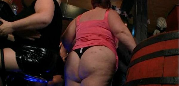  Crazy plump chicks have fun in the bbw bar